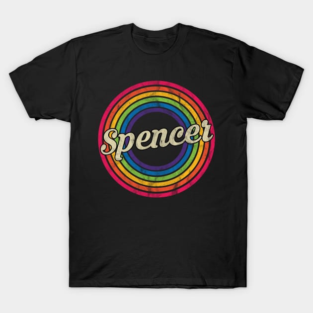 Spencer - Retro Rainbow Faded-Style T-Shirt by MaydenArt